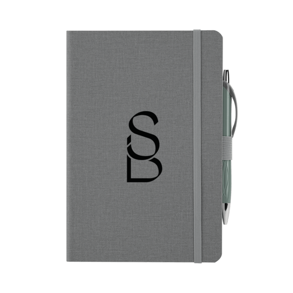 Crosshatch PU Notebook With Pen 18