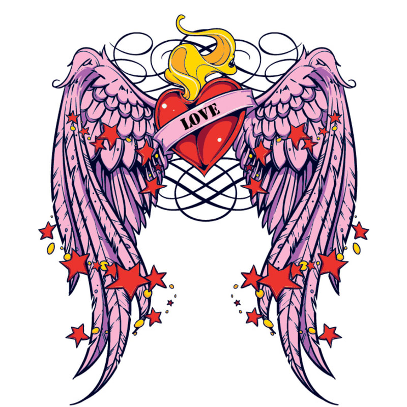 Winged Heart Temporary Tattoo 2