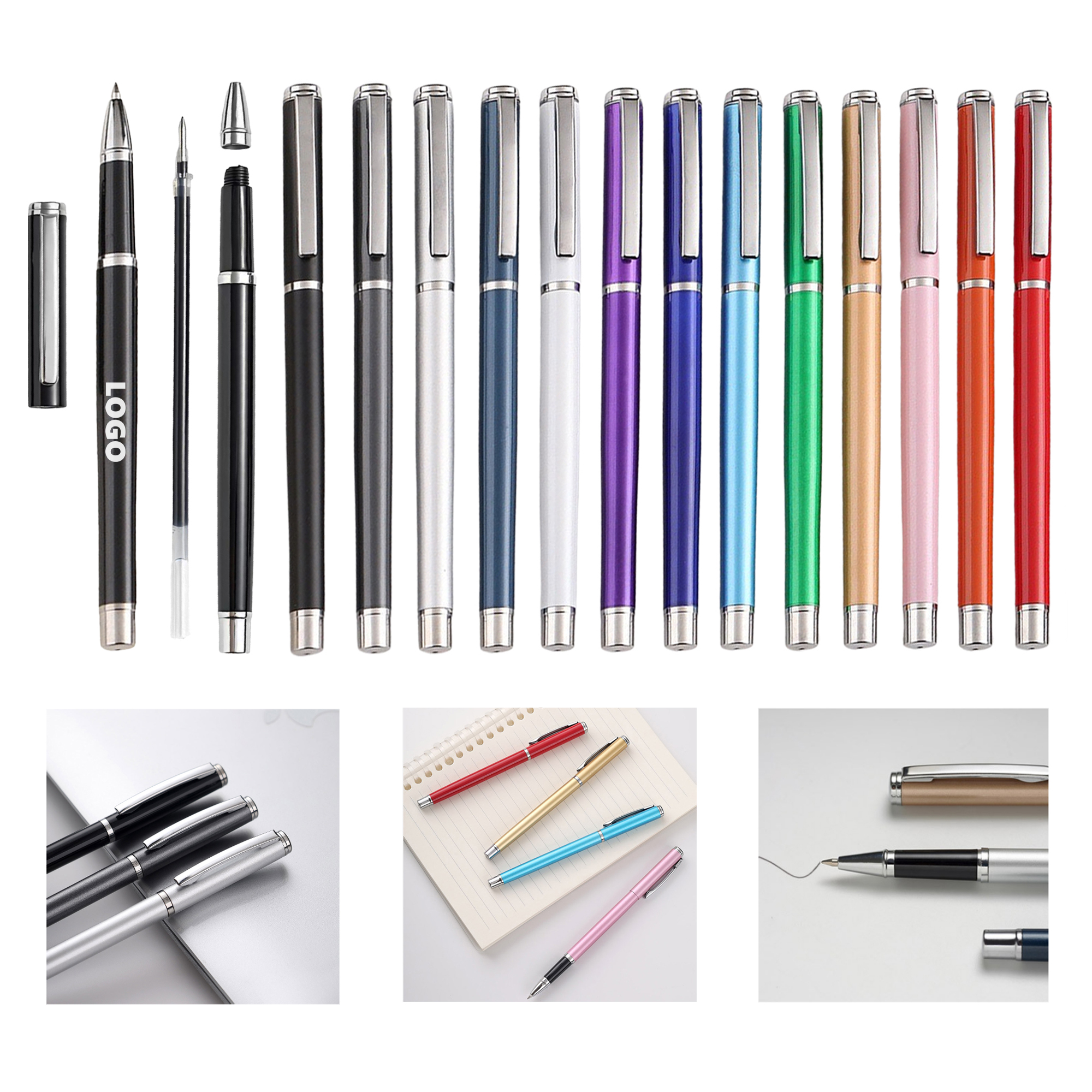 Universal Metal Gel Pens Black Ink 1