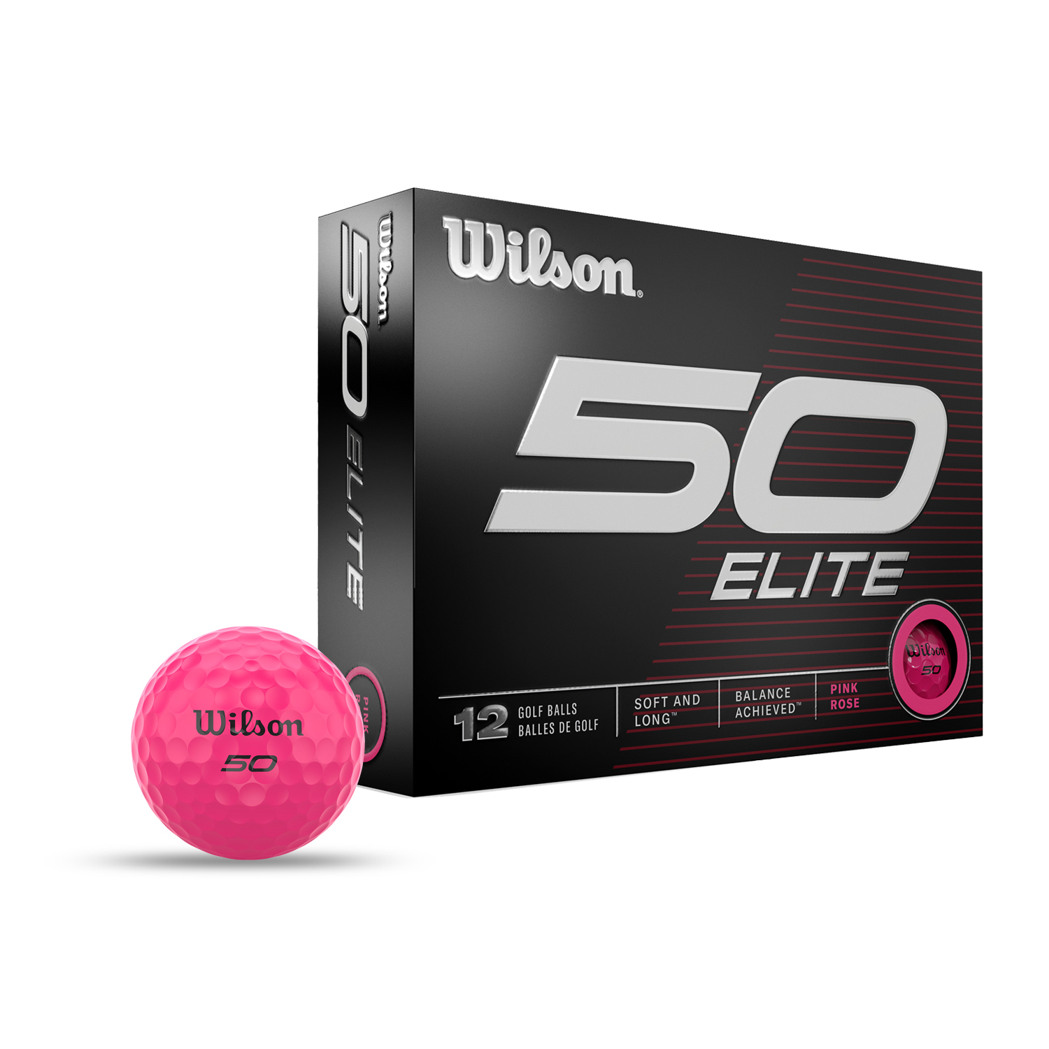Wilson 50 Elite Pink Golf Balls