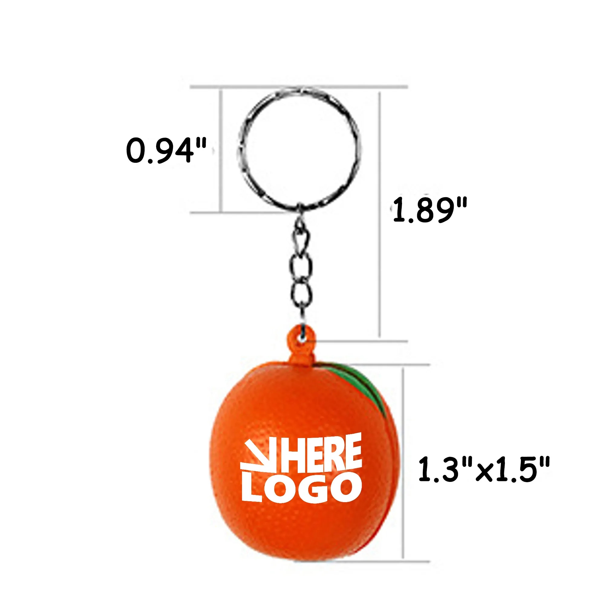 MOQ 20 Orange Stress Relieve Toy Keychain 1