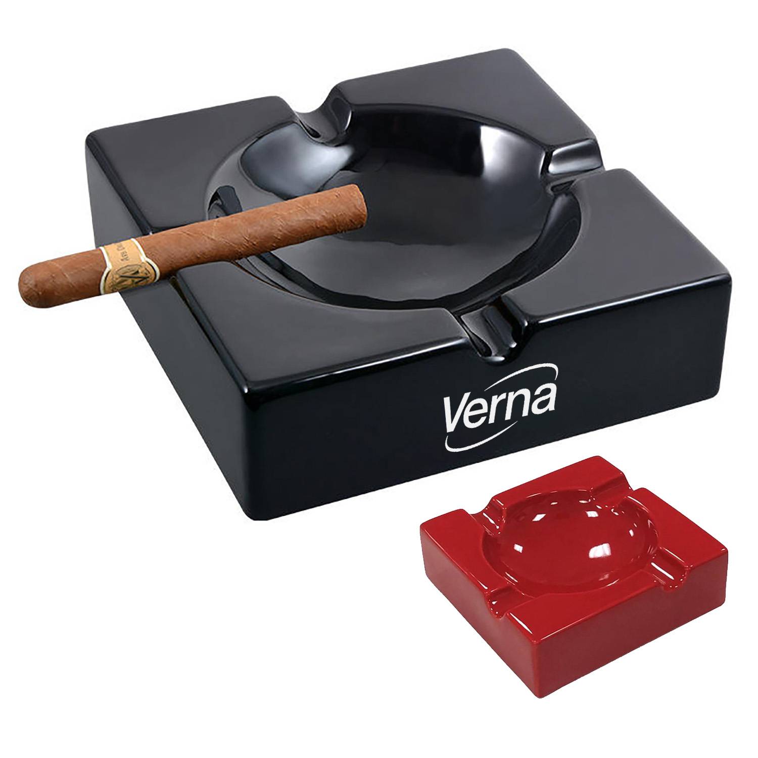 Square Smoking Ceramic Cigar Holder Ashtray 5