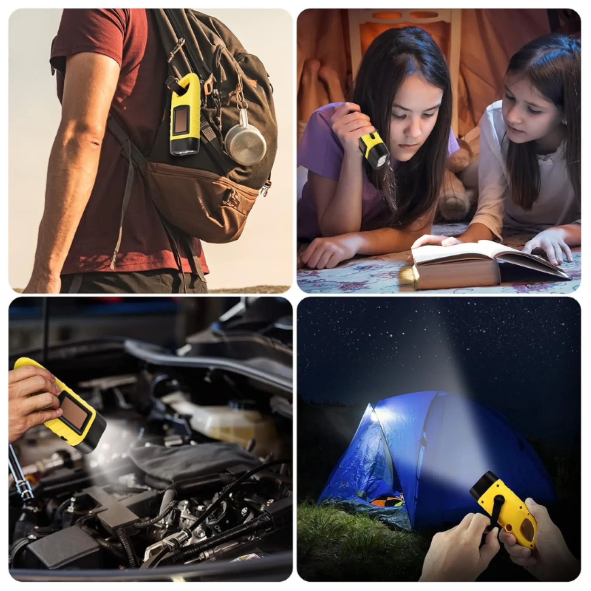 Outdoor Emergency Solar Hand Crank Flashlight 4