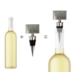 Non Toxic Modern Rectangle Medal Wine Bottle Stopper 3