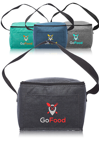 6 Pack Insulated Heathered Lunch Bags