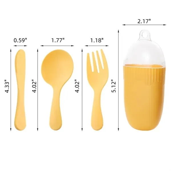 Portable Plastic Cutlery Set with 3 Piece Travel Utensils 6