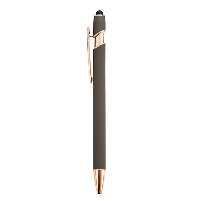 Rose Gold Soft-Touch Metallic Pen W/ Stylus 8