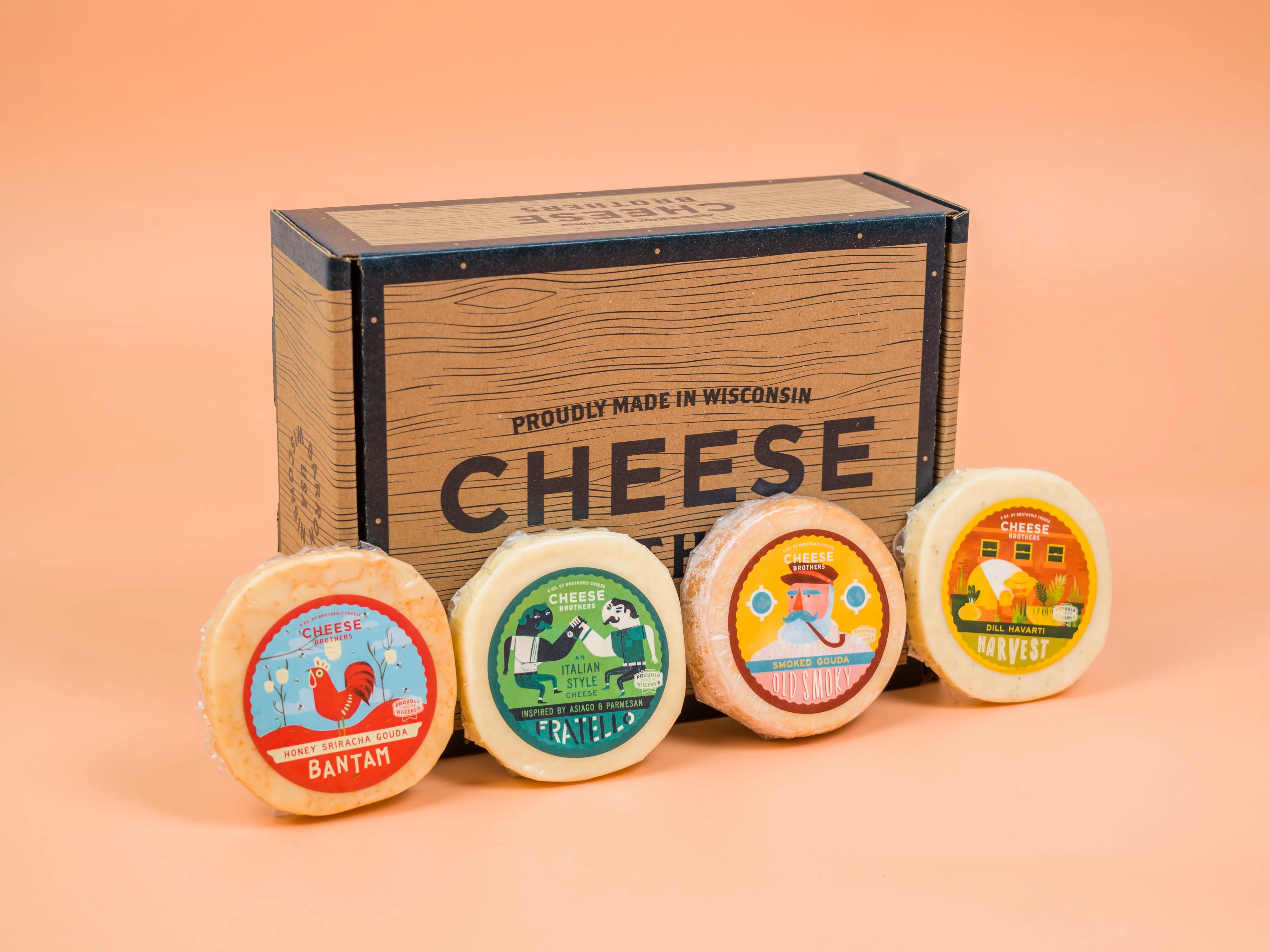 Cheese Bros. Wisconsin Sampler (4-Pack of Assorted Cheeses) 4