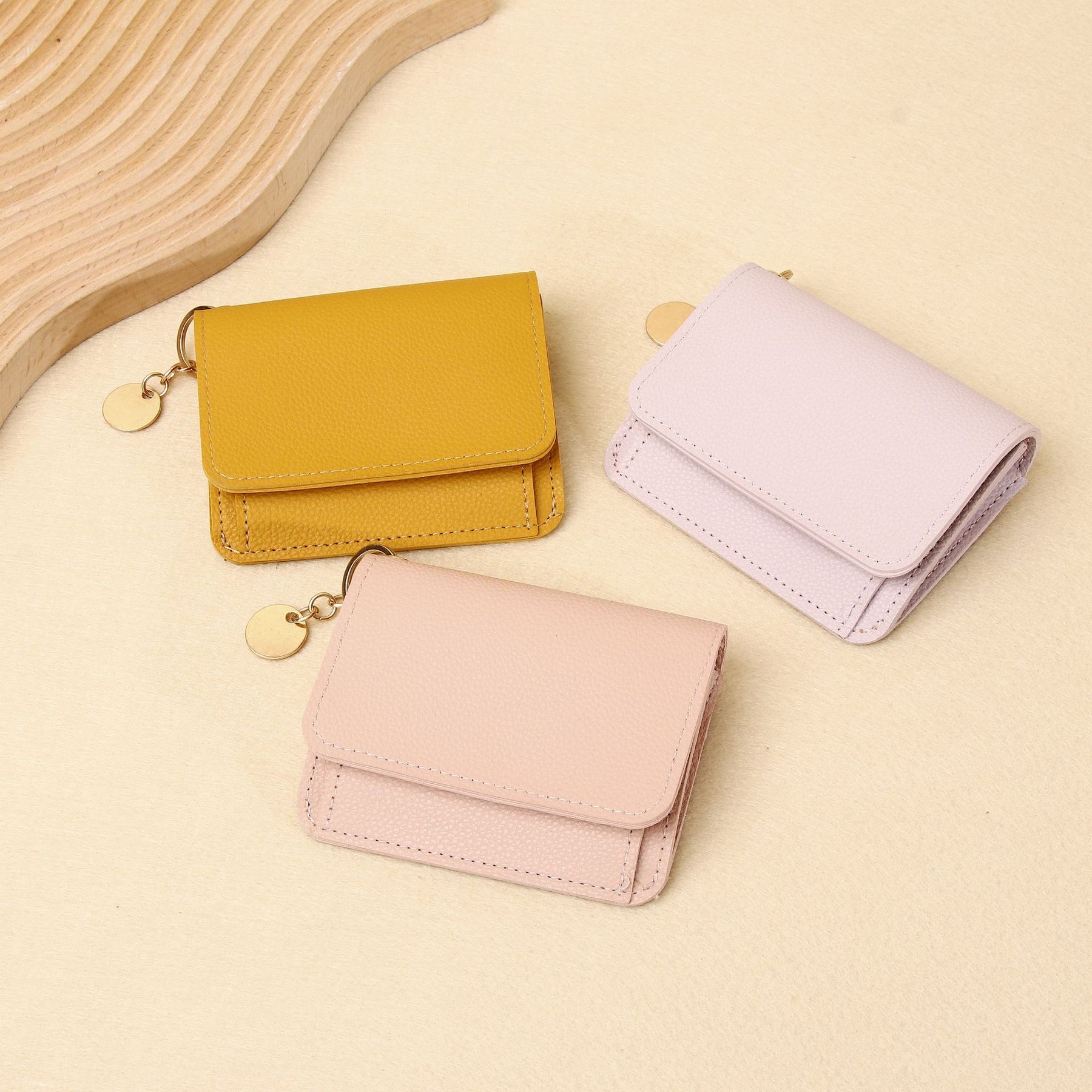 Solid Color Wallet Card Case Short Simple Fashion Coin Purse 9