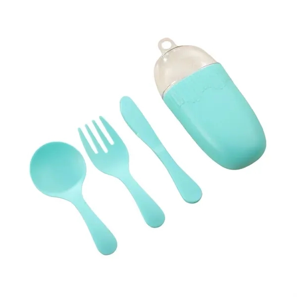 Portable Plastic Cutlery Set with 3 Piece Travel Utensils 4