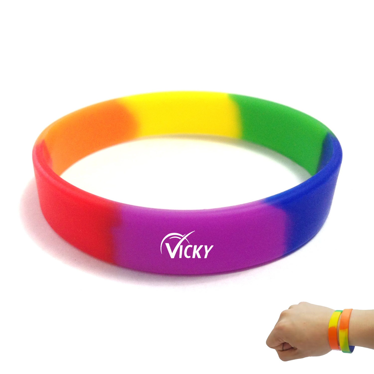 Silicone Rainbow Bracelet for Pride 2