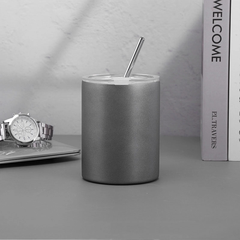 Custom 10 oz Stainless Steel Coffee Mug with Lid and Straw 9
