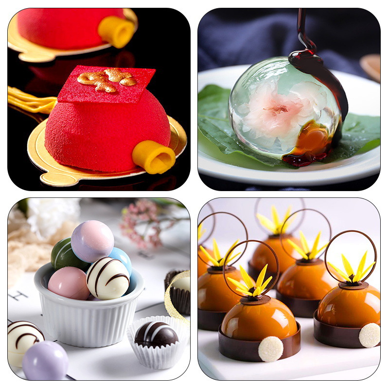 Hot Chocolate Cocoa Bomb Mold Silicone Semi Ball Mould 4