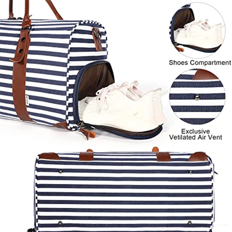 21" Weekender Canvas Leather Duffle Bag 6