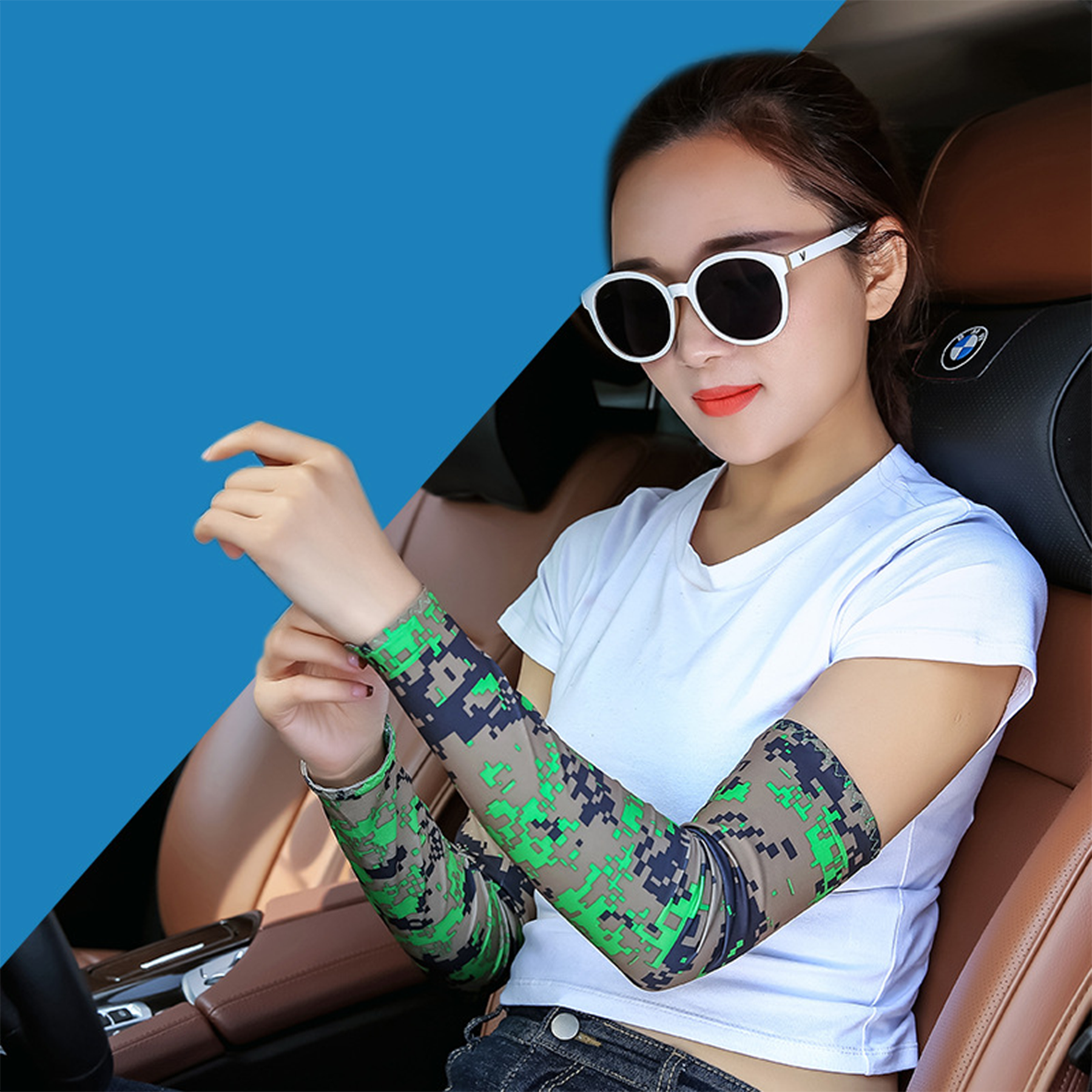 UV Protection Ice Silk Arm Sleeve for Men Women 4