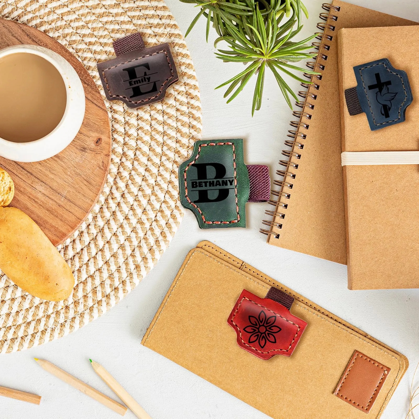 Wholesale Magnetic Leather Bookmark Pen Holder 9