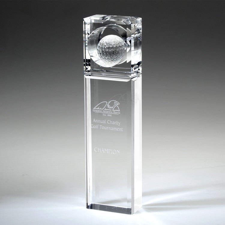 10" Absolute Golf Trophy Crystal Award 1