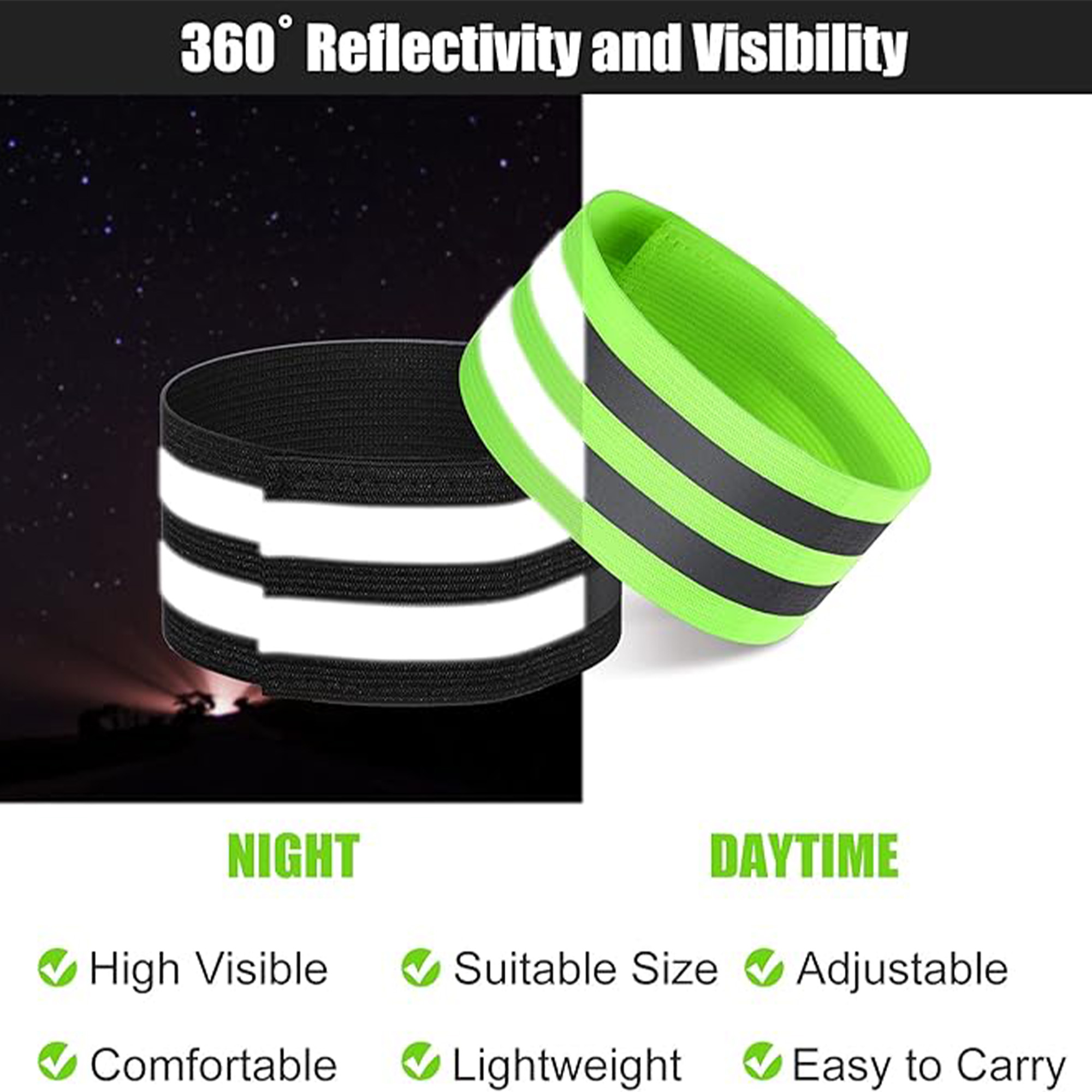 Night Reflector Band for Wrist and Arm 4