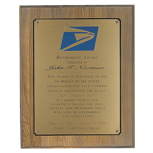 Simulated Walnut Plaque With Full Plate 1