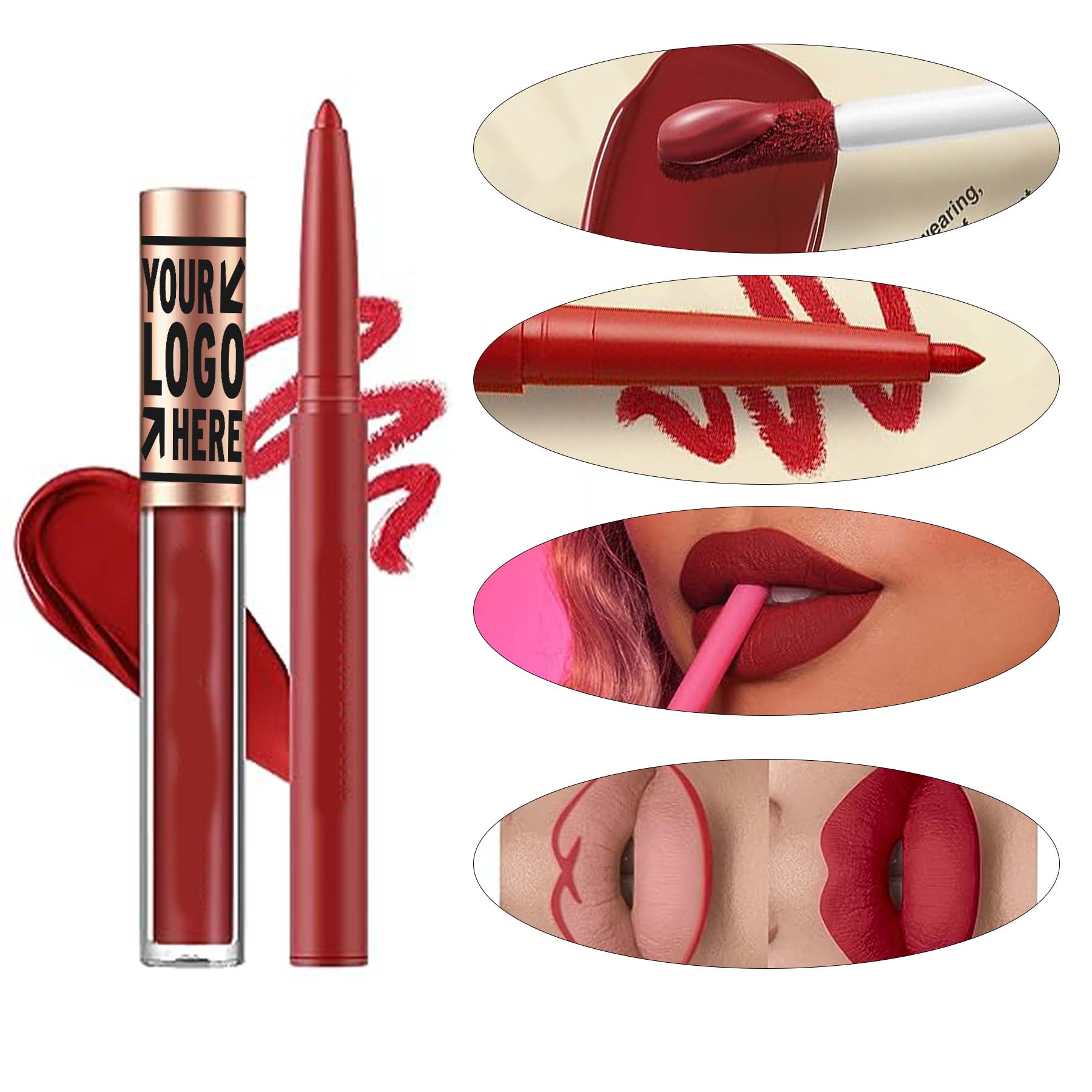 12 Pcs Pigment Velvety Nude Matte Liquid Lipstick Lip Liner Pen Make Up Gift Set 