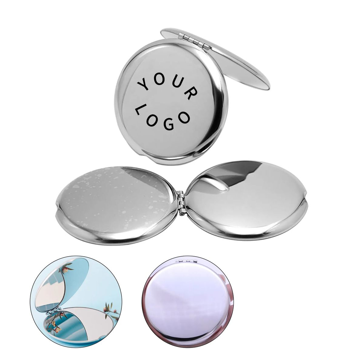 Folding Metal Compact Mirror Pocket Size 2