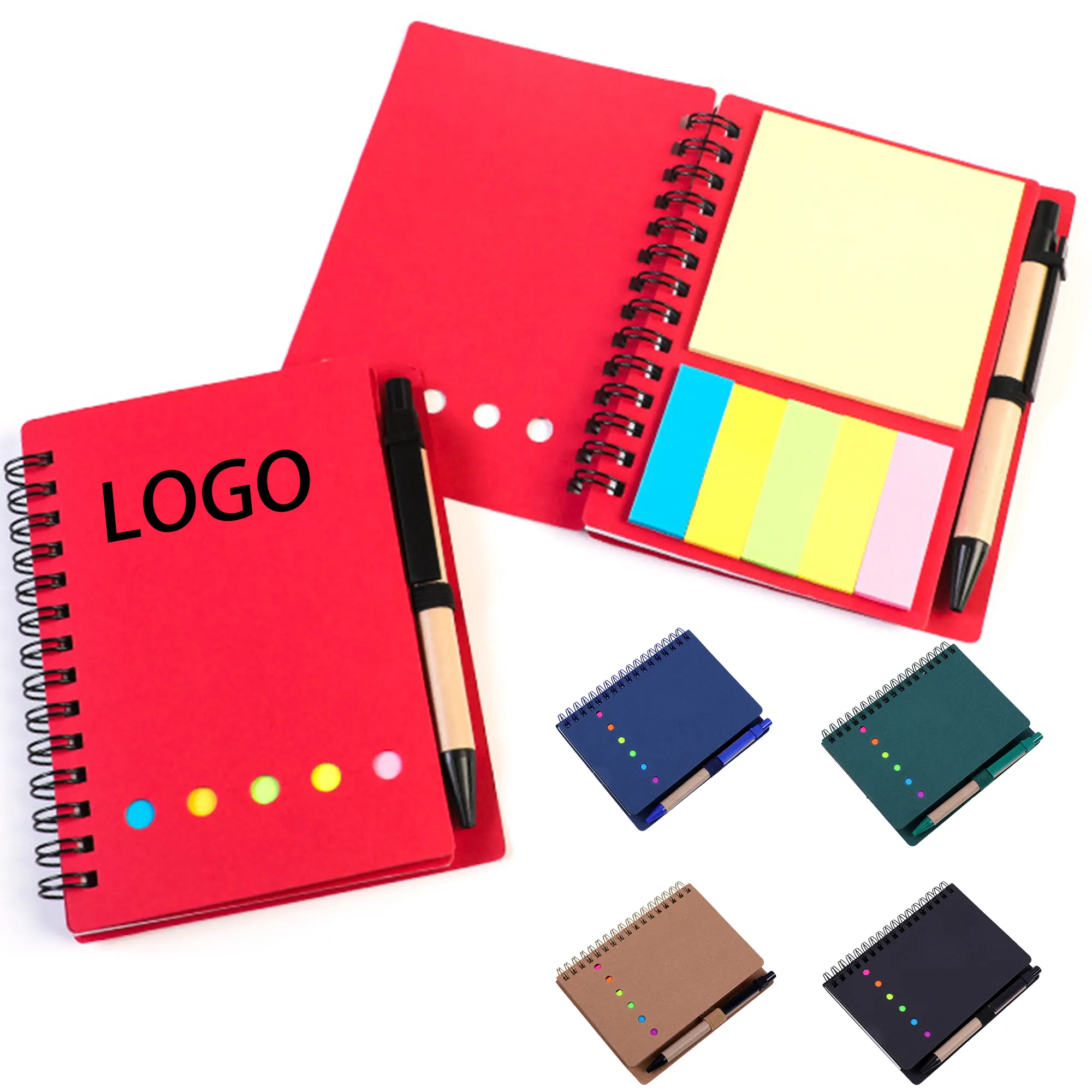 A6 Spiral Notebook with Pen And Sticky Notes 3