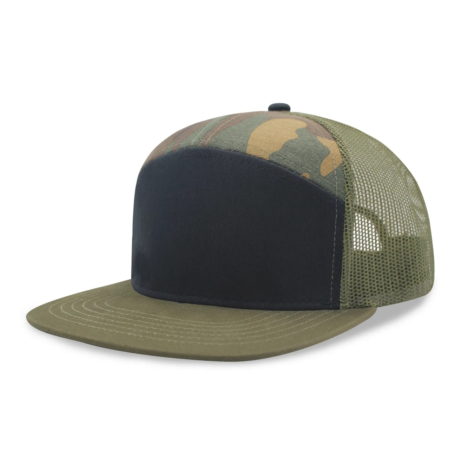 7 panel Hybrid trucker cap