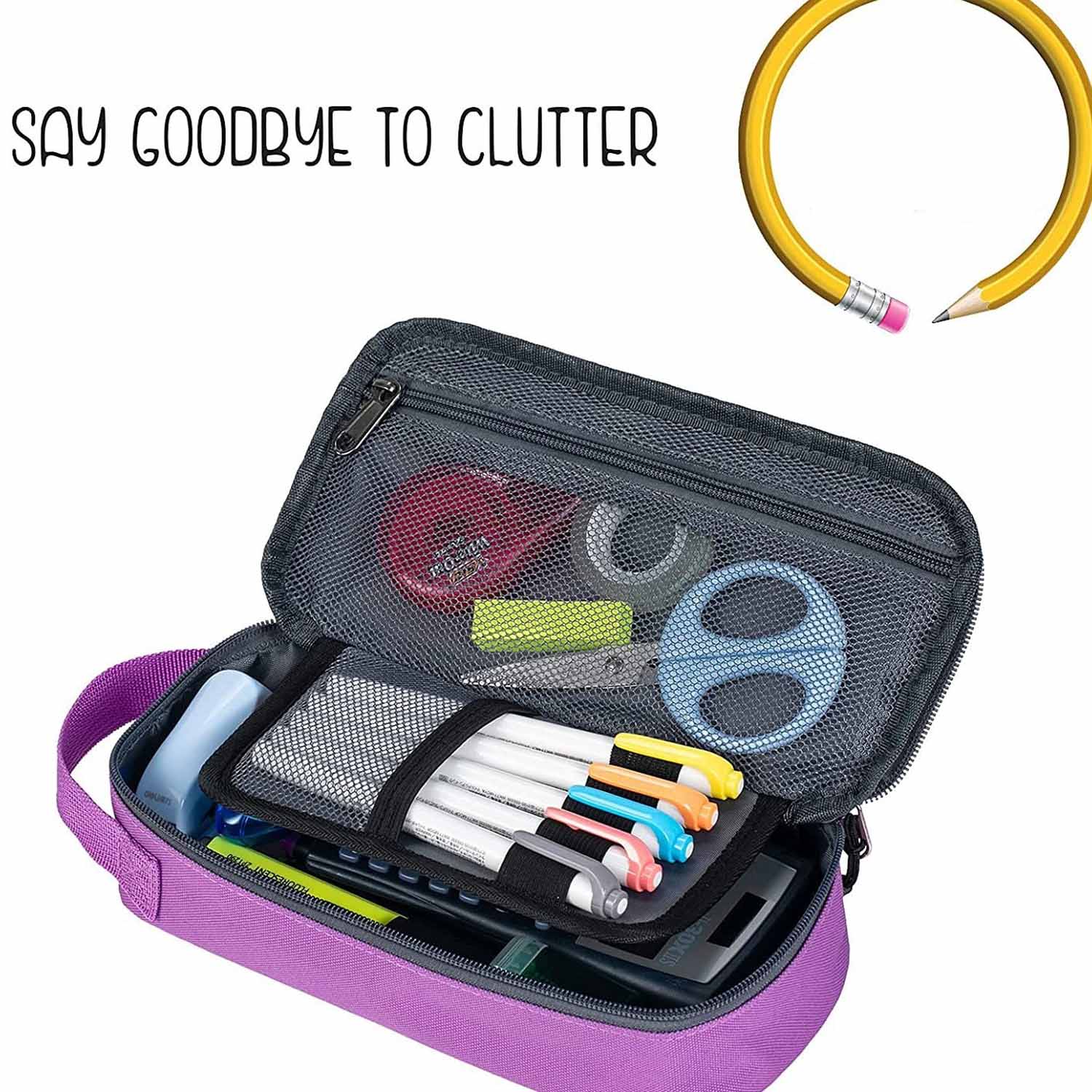 Large capacity pencil case portable office storage bag 4