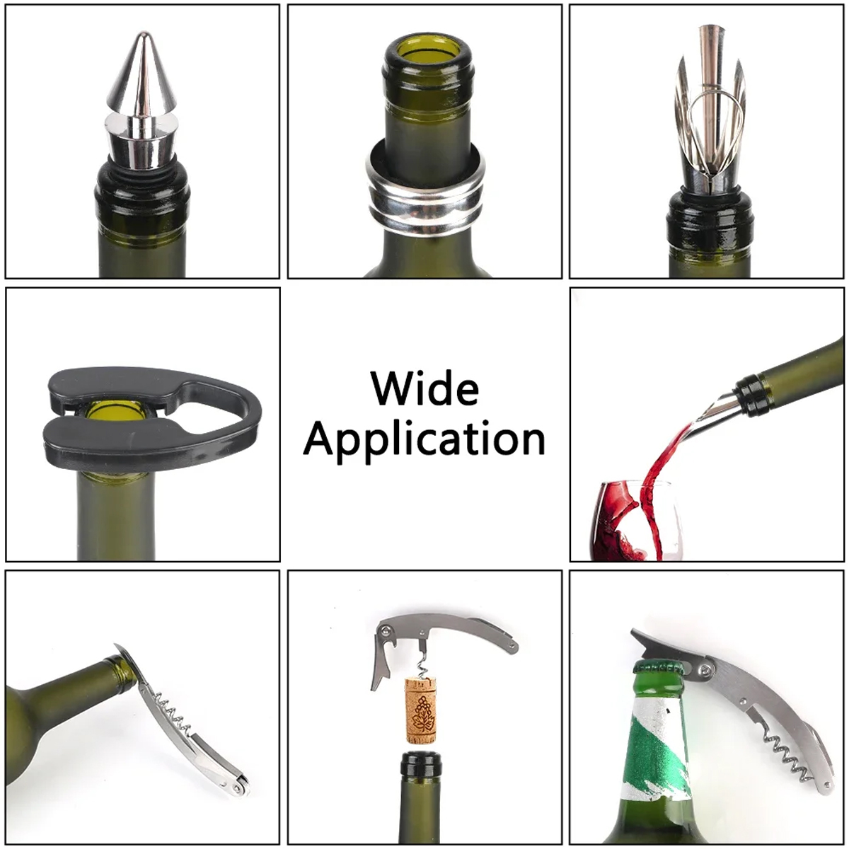 Champagne Bottle 5-Piece Wine Tool Set with Gift Case 10