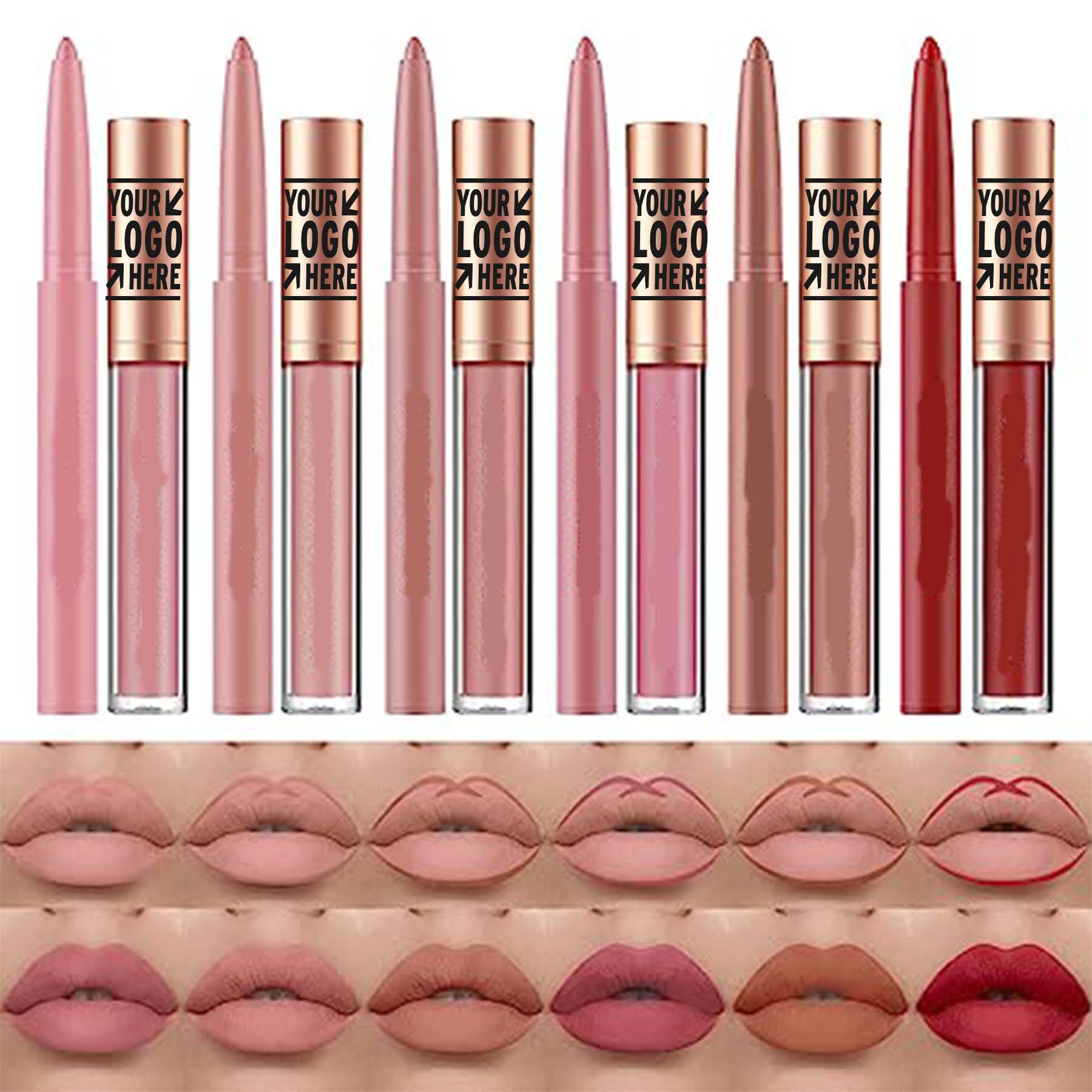 12 Pcs Pigment Velvety Nude Matte Liquid Lipstick Lip Liner Pen Make Up Gift Set  2