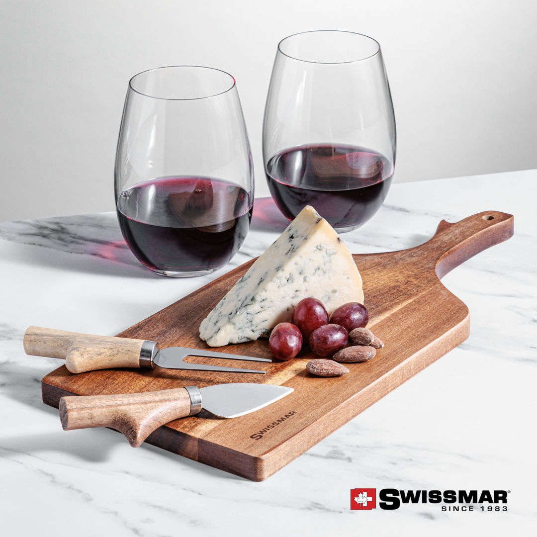 Swissmar® Paddle Board & 2 Laurent Stemless Wine 3