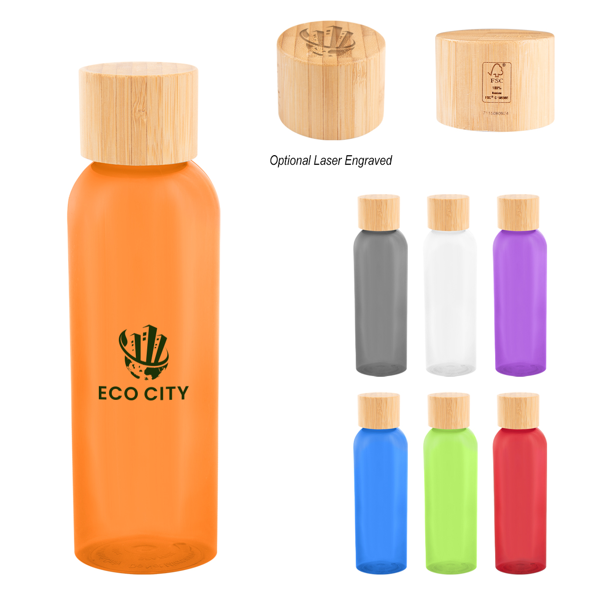 32 Oz. Jordan rPET Bottle With Bamboo Lid