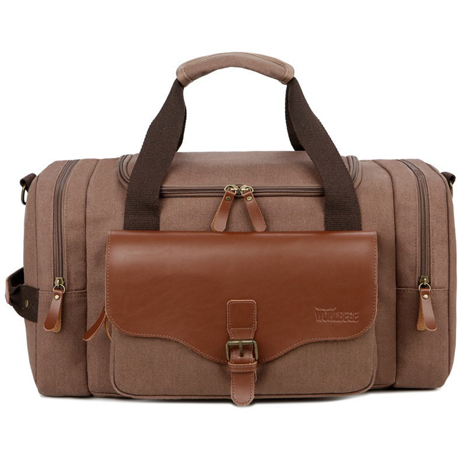 Deluxe canvas pu leather shoulder strap Travel Duffel Bag 2
