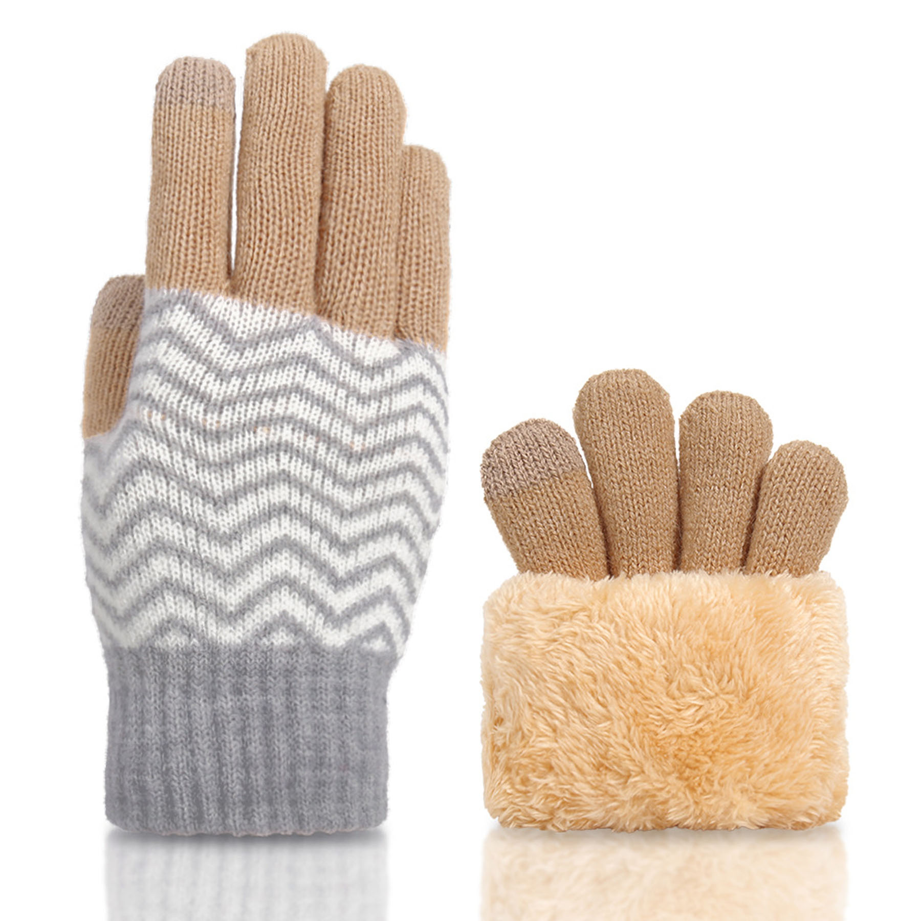 Thickened Double-Layer Knit Gloves 5