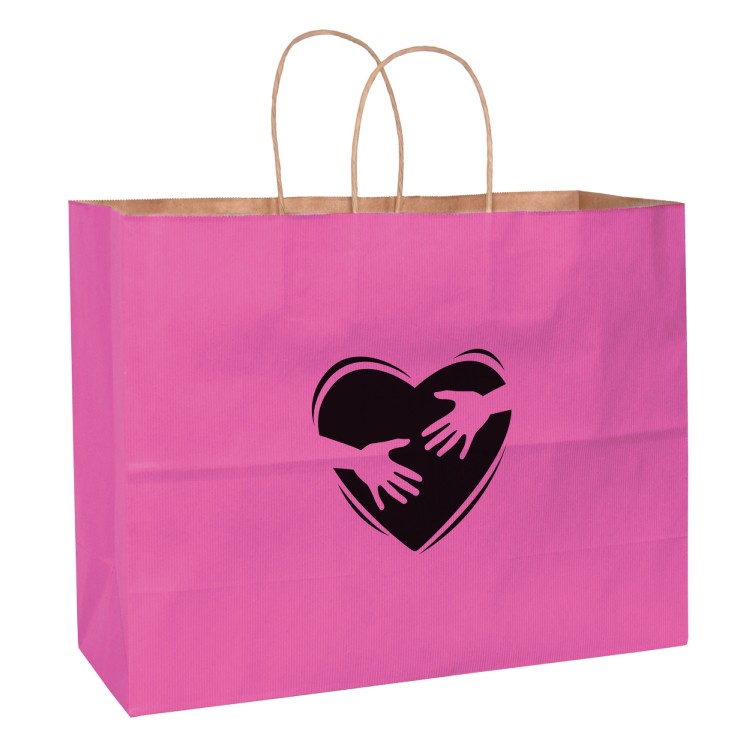 Pink Matte Paper Shopper with Twisted Paper Handles - Awareness Bag 1
