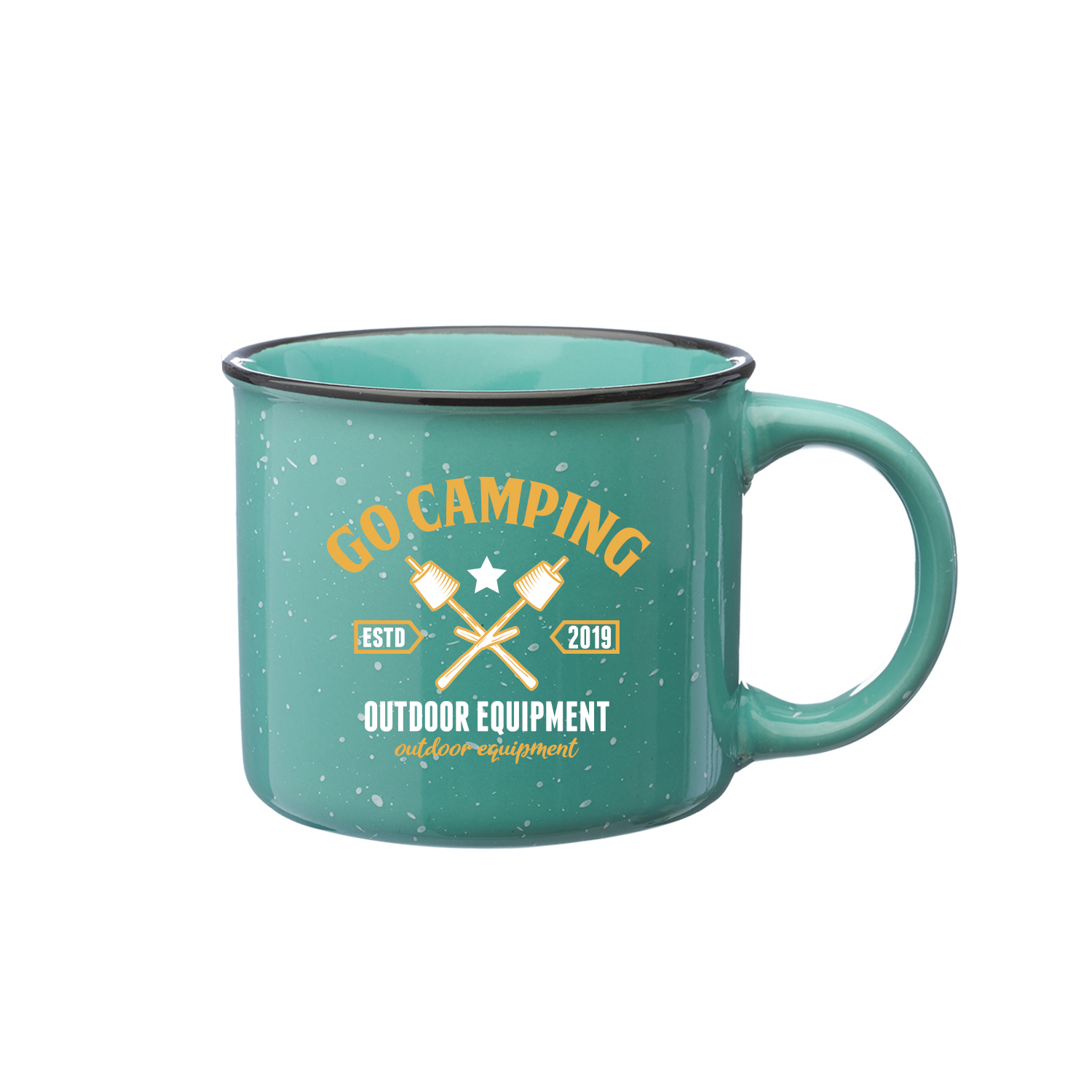 13 oz. Ceramic Campfire Custom Coffee Mug (2 Color Imprint) 11