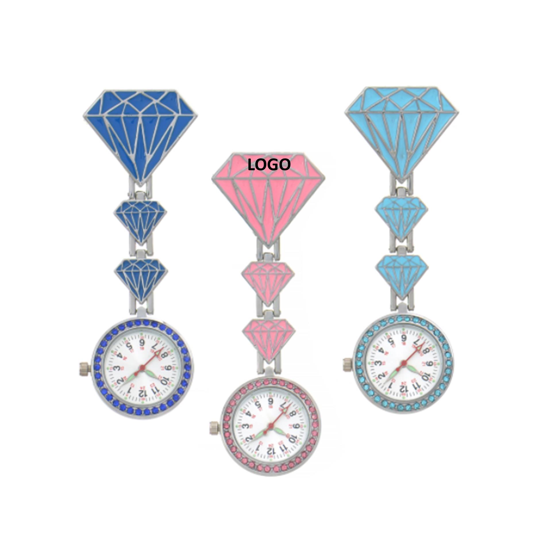 Diamond Shape Pocket Clip Nurse Watch 2