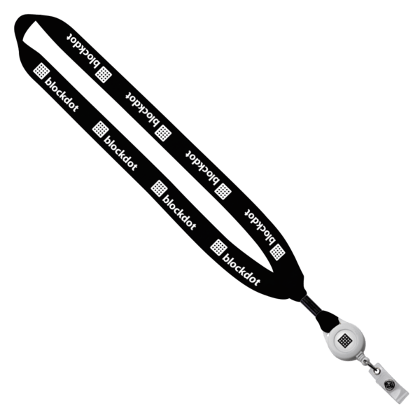 3/4" Cotton Lanyard with Metal Crimp & Retractable Badge Reel 215