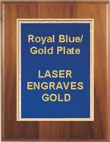 5" x 7" Cherry Finish Plaque with a Blue Florentine Plate 2