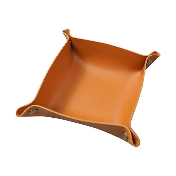 Foldable Leather Valet Tray 3