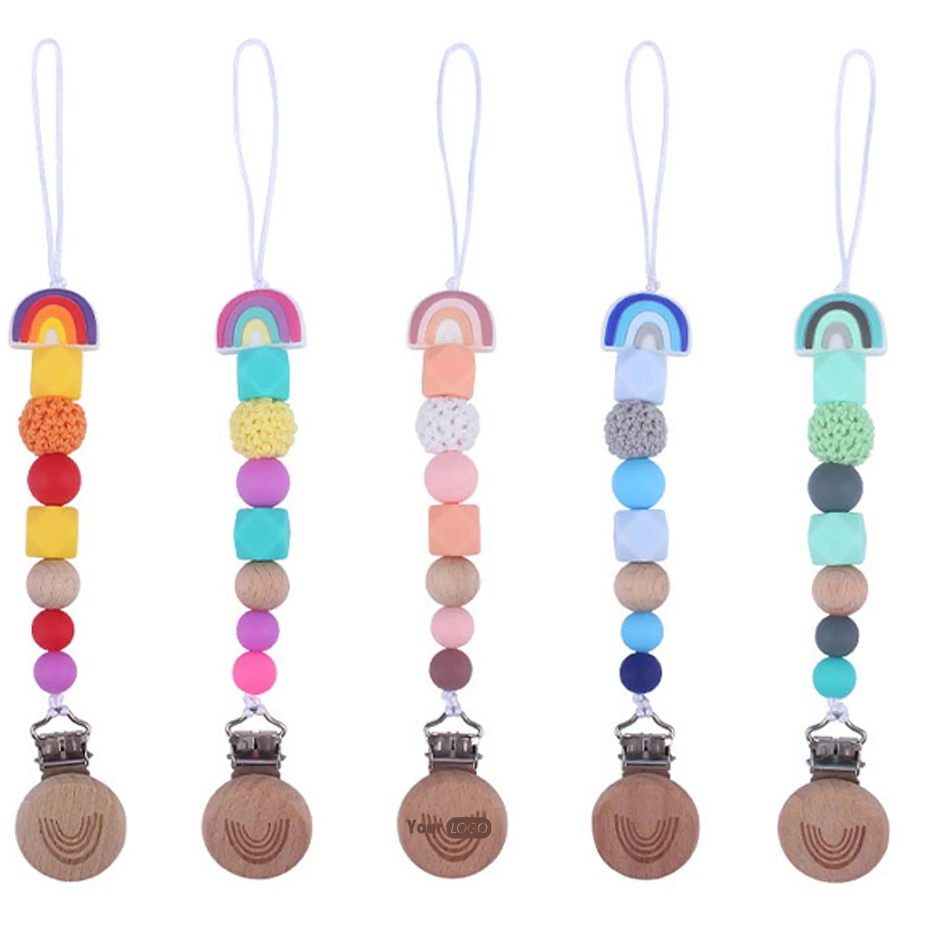 Beech Rainbow Pacifier Clip 7