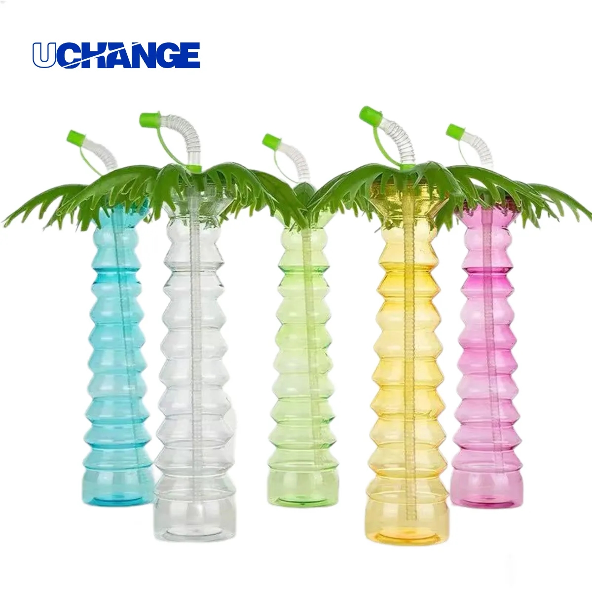 Palm Tree Novelty Tumbler with Straw for Tropical Drinks 4