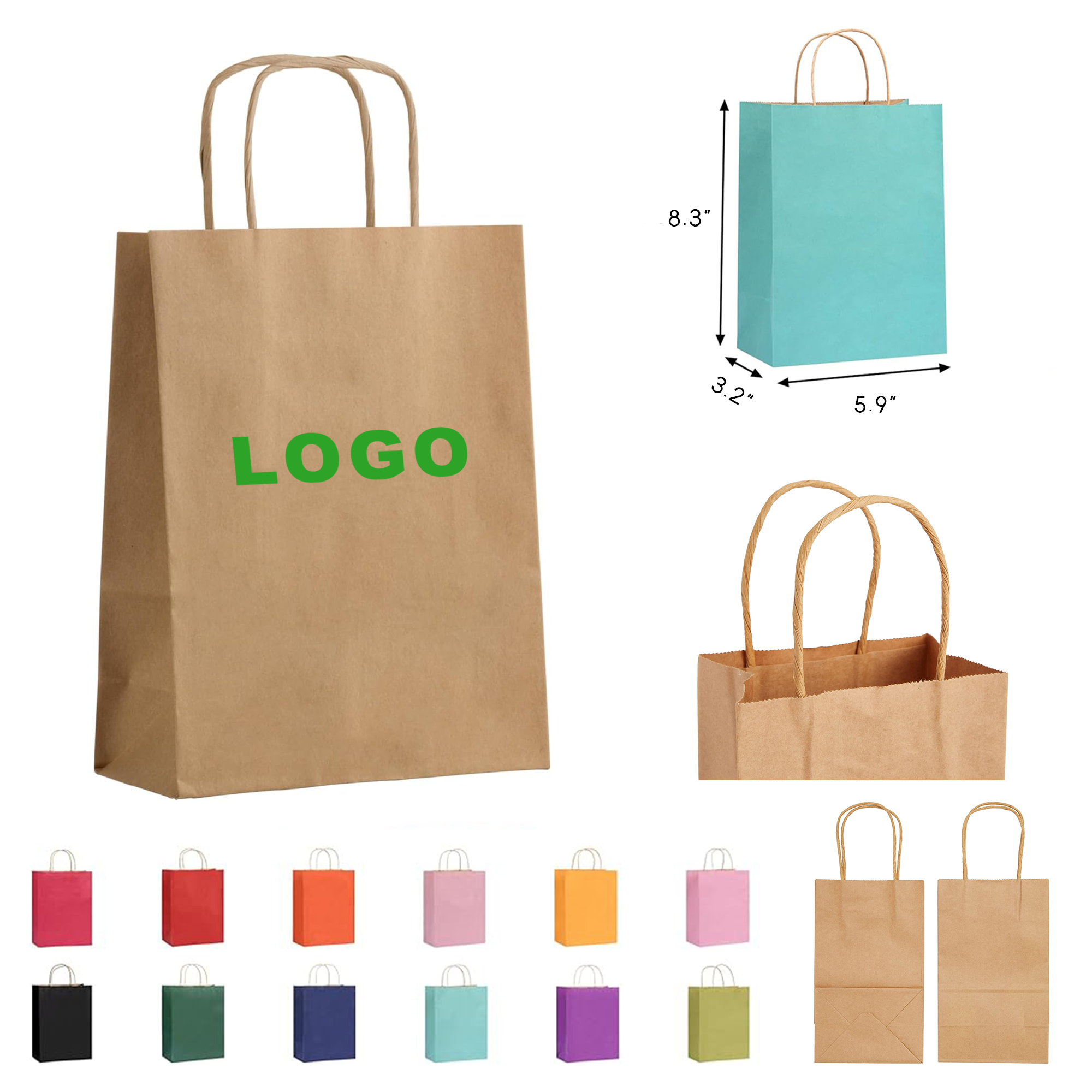 Shopping Kraft Paper Bags With Handles 2