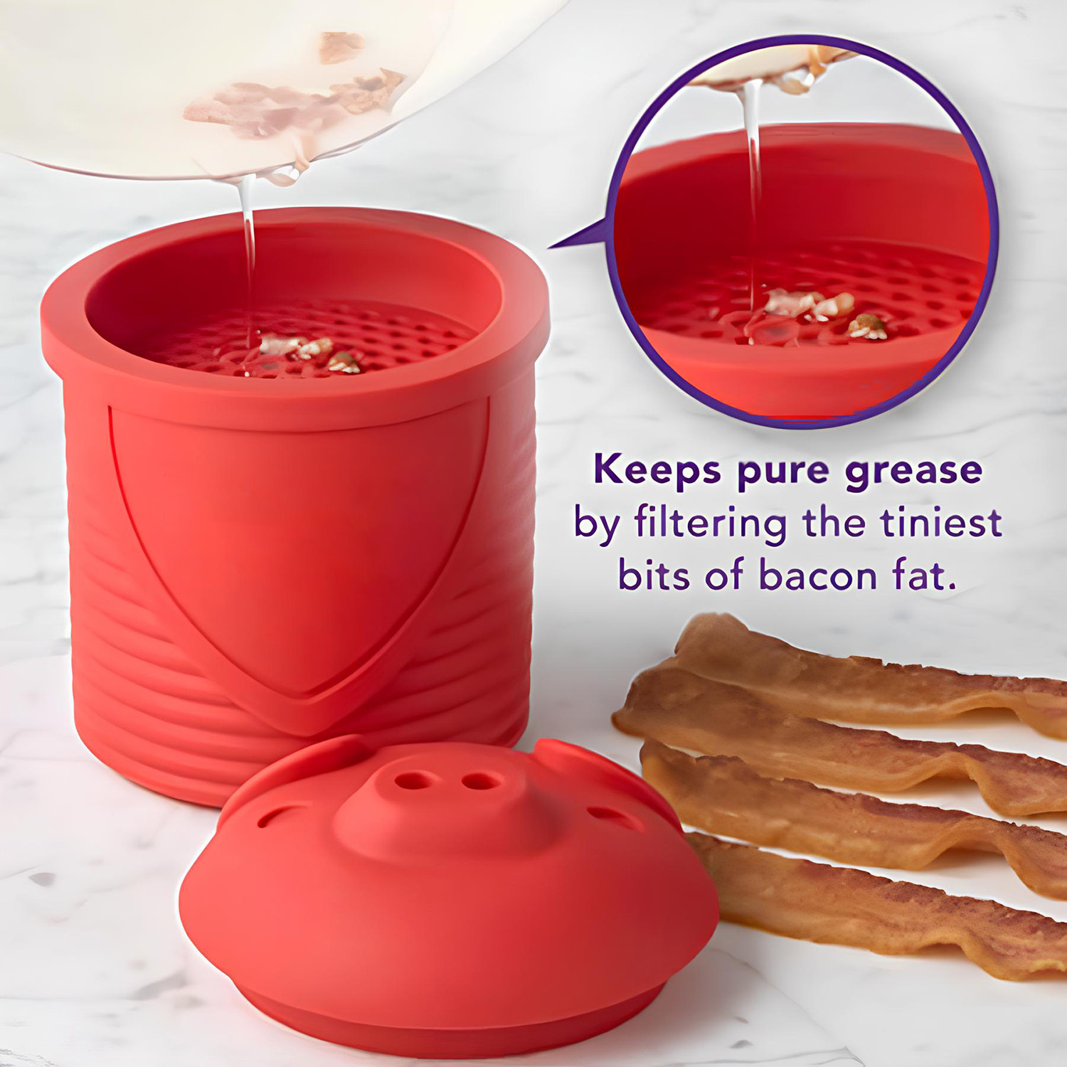 Bacon Bin Grease Strainer & Collector 2