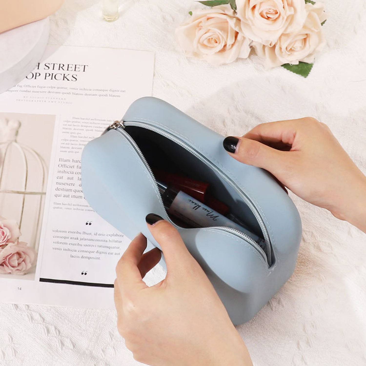 Spacious Waterproof Soap Shaped Silicone Cosmetic Bag 8