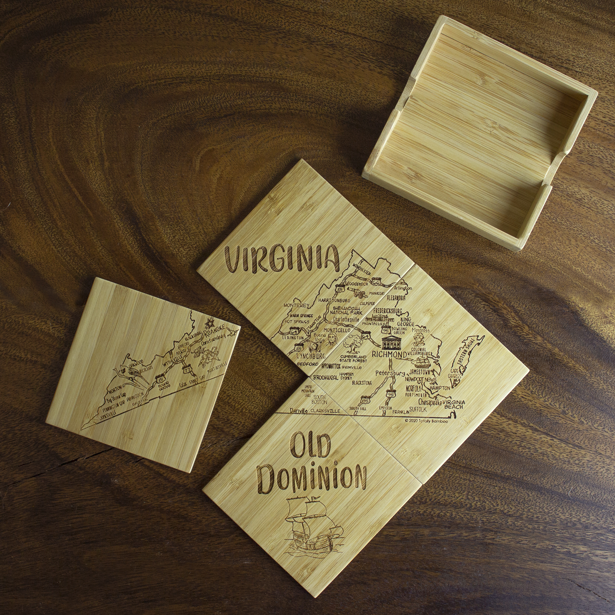 Virginia Puzzle Coaster Set 4