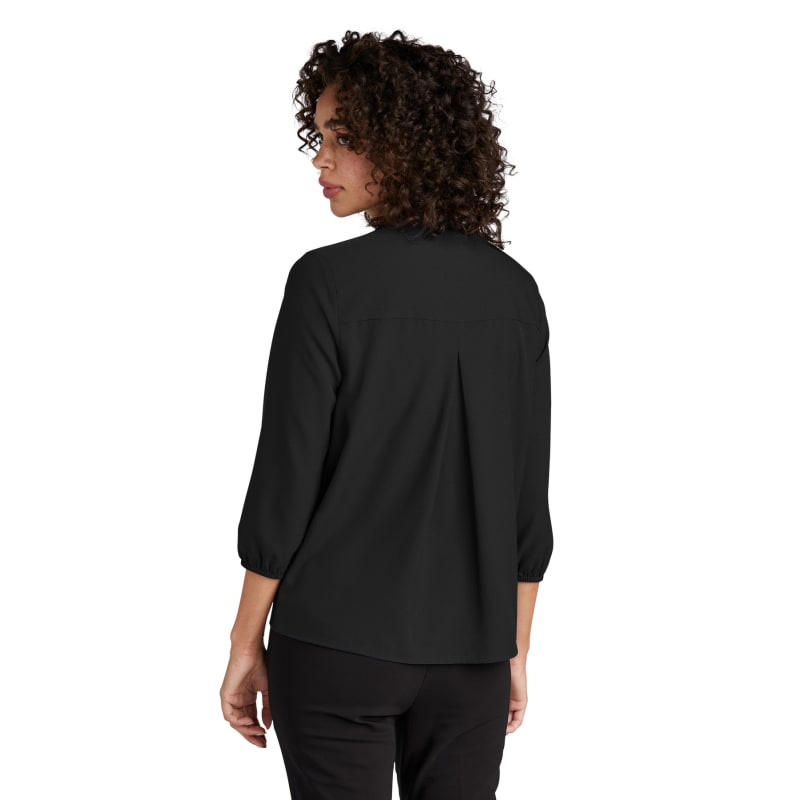 MERCER+METTLE Women's Stretch Crepe 3/4-Sleeve Blouse 14
