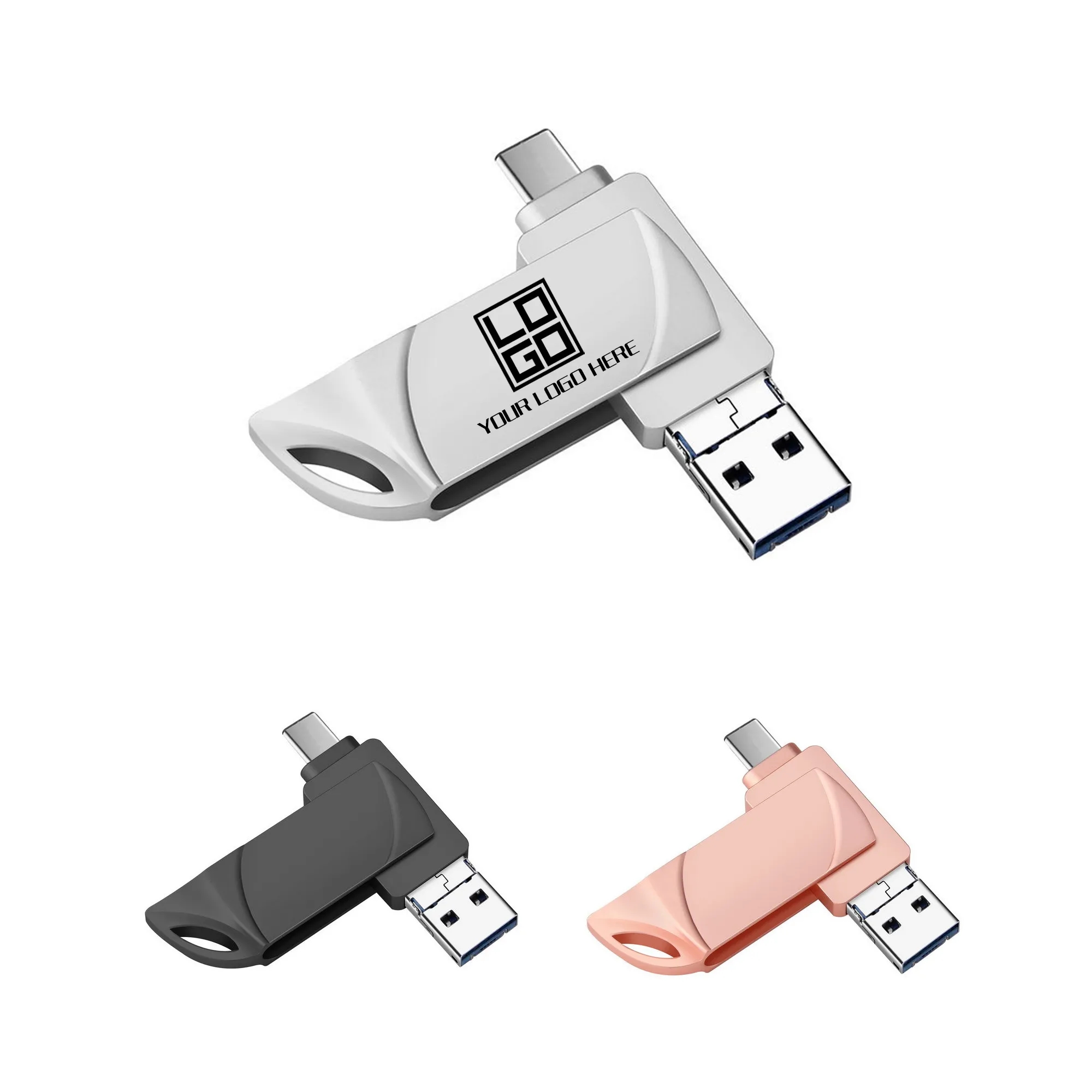 Customization 3 in 1 Usb Type-C 3.0 Flash Drive Hub