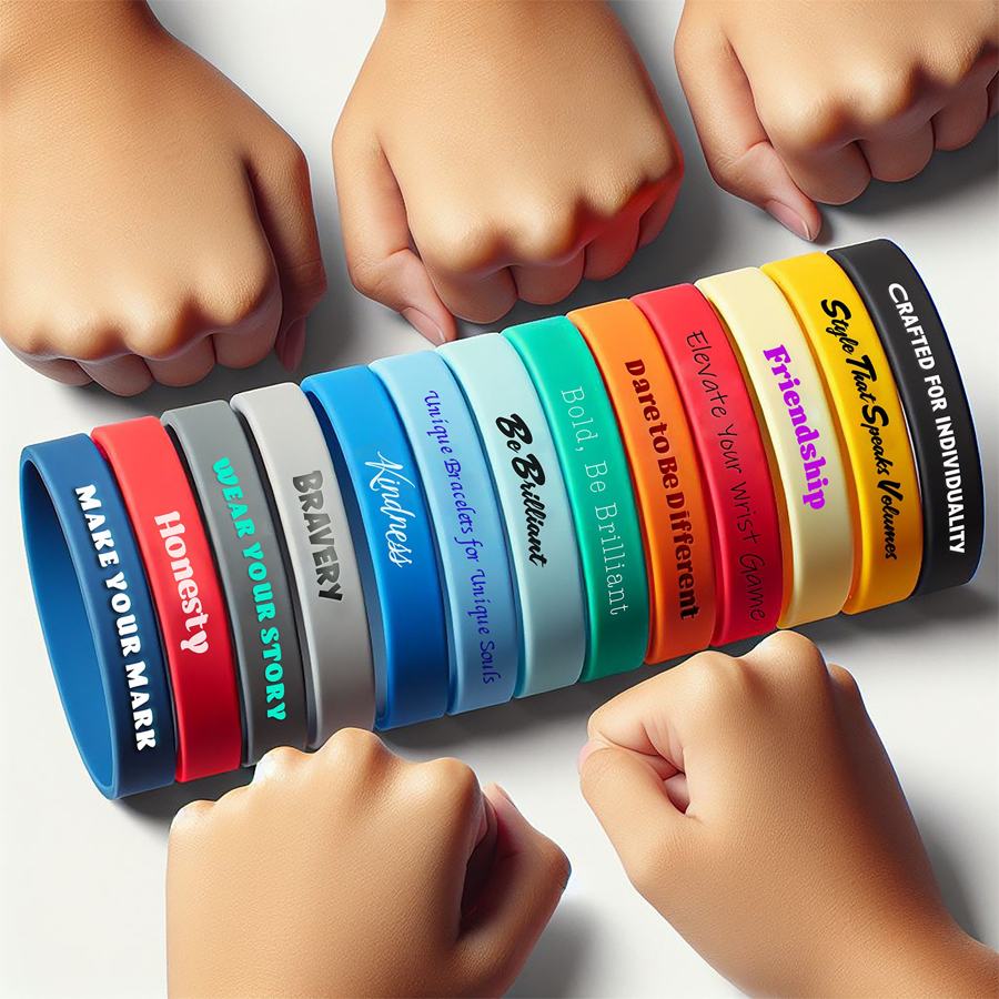 Solid Colored Silicone Wristband - 1/2" band 1