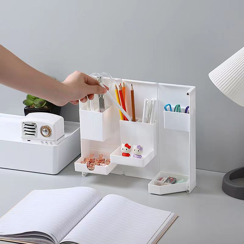 Folding Standing Magnetic Opening Cosmetic Case Desktop Storage Organizer 7
